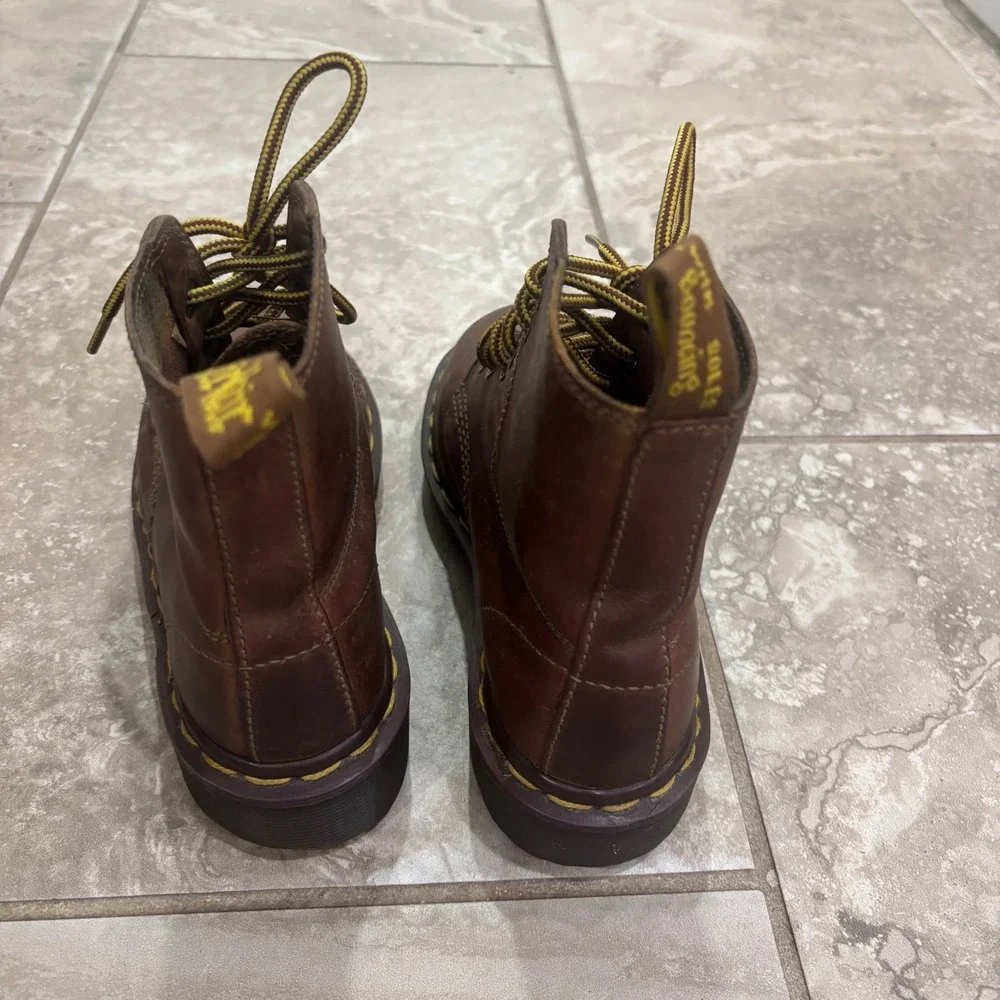 Vintage Dr. Martens 8175 Brown Leather Boots Made in England Kids Size 2